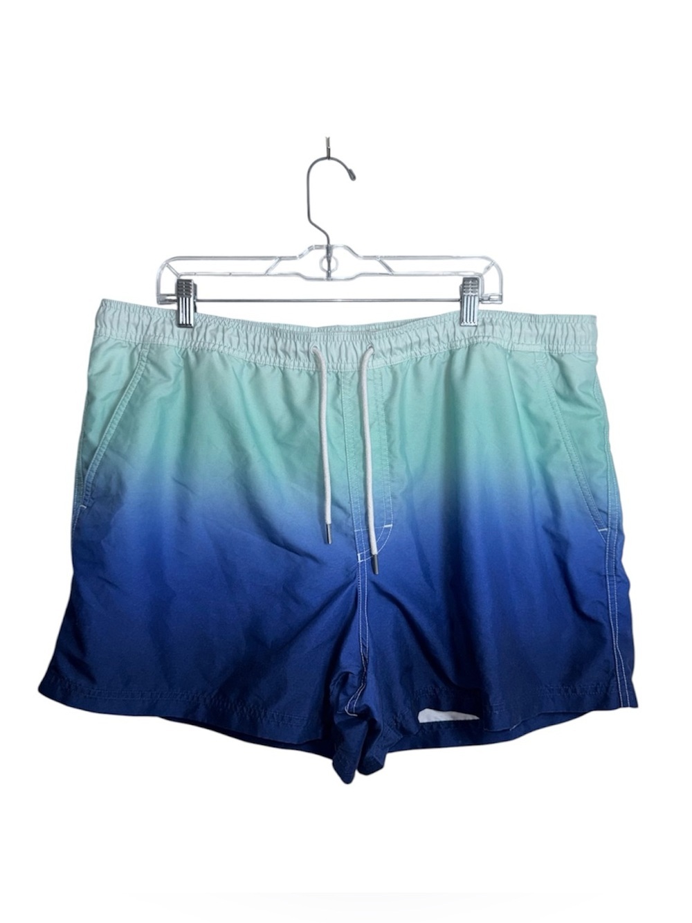 American Eagle 4.5” Ombré Swim Trunks Turquoise Blue Mesh Lined XXlarge Men’s